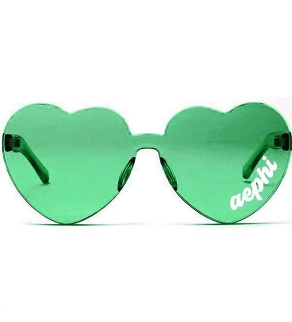 1088 Alpha Epsilon Phi Sunglasses โ Heart Shaped Sunglasses printed
